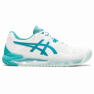 Női Asics Gel-Resolution 8 Teniszcipő AS2146750 Fehér/Türkiz